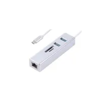 Концентратор Maxxter USB to Gigabit Ethernet, 2 Ports USB 3.0 + microSD/TF card r (NECH-2P-SD-01)