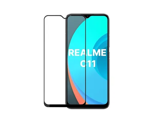 Стекло защитное PowerPlant Full screen Realme C11, Black (GL609260)