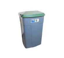 Контейнер для сміття Алеана з кришкою темно-сірий із зеленим 90 л (3326)