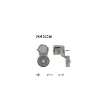 Натяжитель ремня с роликом SKF VKM 31016