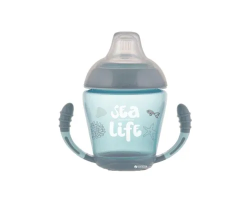 Поїльник-непроливайка Canpol babies з мяким силіконовим носиком Sea Life сірий 230 мл (56/501_grey)
