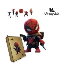 Пазл Ukropchik дерев'яний Супергерой Дедпул size - M в коробці з набором-рамкою (Deadpool Superhero A4)