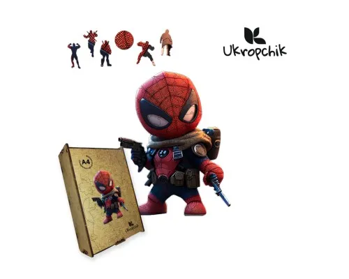 Пазл Ukropchik деревянный Супергерой Дедпул size - M в коробке с набором-рамкой (Deadpool Superhero A4)