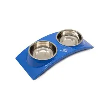 Посуда для собак KIKA Миска RAINBOW двойная M синяя (SDML990352MM)