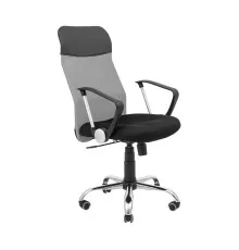 Офісне крісло Richman Ультра Ю Хром M-1 (Tilt) Сітка чорна + сіра (ADD0003102)