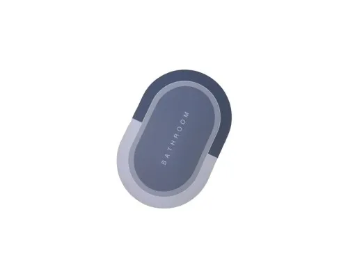 Килимок для ванної Stenson суперпоглинаючий 40 х 60 см овальний світло-сірий (R30939 l.grey-grey)