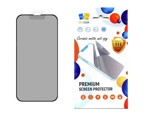 Скло захисне Drobak Matte Ceramics Anty Spy Apple iPhone 15 Plus (292928)