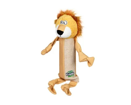 Іграшка для собак GiGwi Eco Friendz Лев із пластиковою пляшкою та пищалкою 39 см (2250)