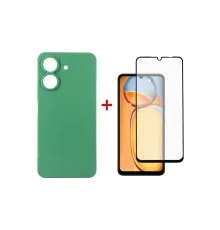 Чехол для мобильного телефона Dengos Kit for Xiaomi Redmi 13C case + glass (Mint) (DG-KM-63)