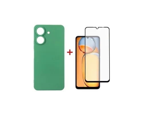 Чехол для мобильного телефона Dengos Kit for Xiaomi Redmi 13C case + glass (Mint) (DG-KM-63)