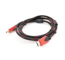 Кабель мультимедійний HDMI to HDMI 5.0m v1.4, OD-7.4mm Black/RED Merlion (YT-HDMI(M)/(M)NY/RD-5.0m)