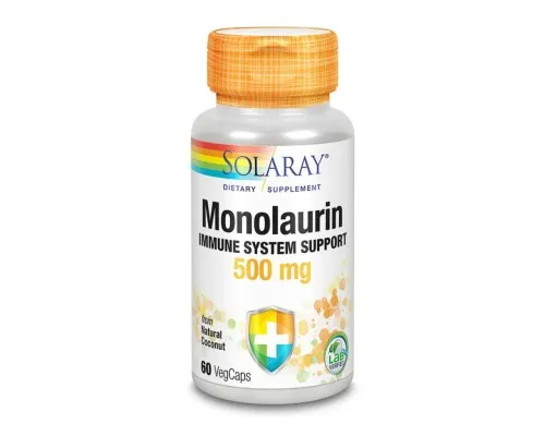 Трави Solaray Монолаурін, Monolaurin, 500 мг, 60 вегетаріанських капсул (SOR-62754)