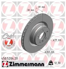 Гальмівний диск ZIMMERMANN 450.5204.20