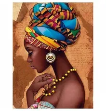 Картина по номерам Santi Африканська краса 40*50см алмазна мозаїка на підрамнику (954092)