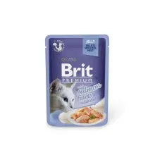 Вологий корм для кішок Brit Premium Cat 85 г (філе яловичини в желе) (8595602518470)