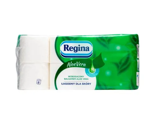 Туалетний папір Regina Aloe Vera 18 м 150 відривів 3 шари 8 рулонів (8004260268554/8004260499088)