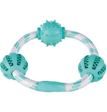 Іграшка для собак Trixie Кільце-канат з м'ячами для чищення зубів з м'ятою 20 см (4011905337043)