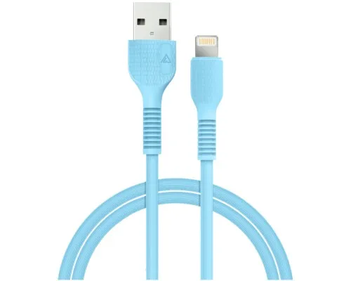 Дата кабель USB 2.0 AM to Lightning 1.2m AL-CBCOLOR-L1BL Blue ACCLAB (1283126518188)