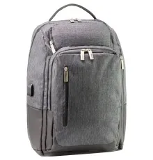Рюкзак шкільний Optima 18" USB Techno унісекс 0.7 кг 26-35 л Сірий (O96913-03)
