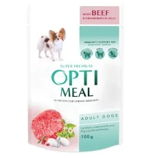 Вологий корм для собак Optimeal з яловичиною та журавлиною в желе 100 г (4820215369626)