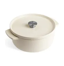 Каструля KitchenAid чавунна з кришкою 5,2 л Мигдалевий крем (CC006059-001)