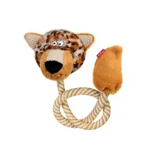 Игрушка для собак GiGwi Eco Friendz Леопард с пищалкой и веревкой 76 см (2242)