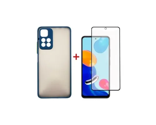 Чехол для мобильного телефона Dengos Kit for Xiaomi Redmi Note 11 Pro case + glass (Blue) (DG-KM-31)