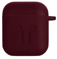 Чехол для наушников 2E для Apple AirPods Pure Color Silicone Imprint 1.5 мм Marsala (2E-AIR-PODS-IBSI-1.5-M)
