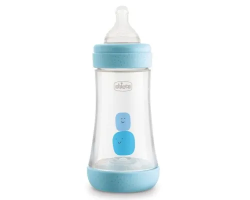 Бутылочка для кормления Chicco пластиковая Perfect 5 с силиконовой соской 2м+ 240 мл Голуба (20223.20.40)