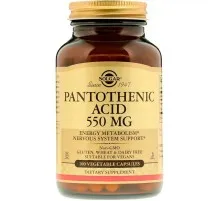 Витамин Solgar Пантотеновая Кислота (B5) Pantothenic Acid, 550 мг, 100 вег (SOL-02171)