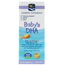 Жирные кислоты Nordic Naturals Рыбий жир (ДГК) для Детей с Витамином D3, Baby's DHA, with V (NOR-53787)