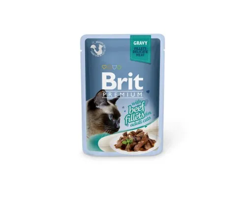 Влажный корм для кошек Brit Premium Cat 85 г (филе говядины в соусе) (8595602518555)