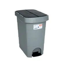 Контейнер для мусора Planet Household Pelican с педалью серый с черным 9 л (10724)