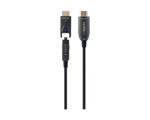 Кабель мультимедийный HDMI to HDMI 20.0m AOC V.2.0, 4K 60Hz Gold Cablexpert (CCBP-HDMID-AOC-20M)