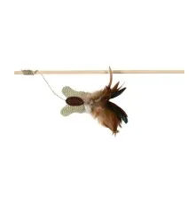 Іграшка для котів Trixie Вудка-дражнилка з метеликом і пером 45 см (4011905457338)