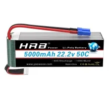 Аккумулятор для дрона HRB_ Lipo 6s 22.2V 5000mAh 50C Battery (Weight 650-700g) (HR-5000MAH-6S-50C-XT60)
