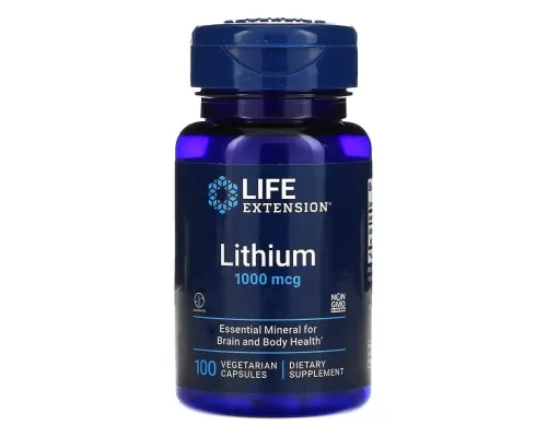 Вітамінно-мінеральний комплекс Life Extension Літій, 1000 мкг, Lithium, 100 вегетаріанських капсул (LEX-24031)