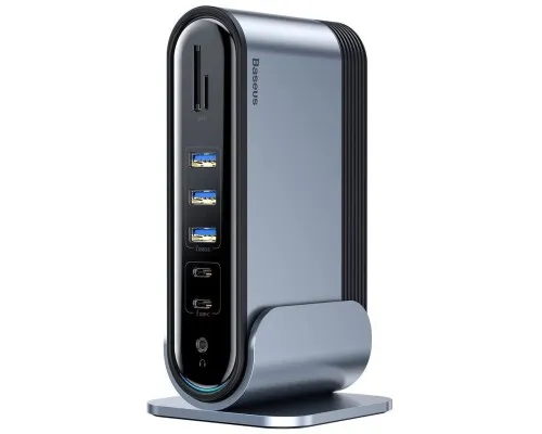 Концентратор Baseus USB3.2 Type-C to 1xHDMI/VGA/4xUSB-C/5xUSB/RJ45/SD/TRRS 3.5mm/PD 100W + PA 16 in 1 (CAHUB-BG0G)