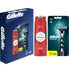 Набор косметики Gillette Станок для бритья Mach3 + 2 сменных лезвия + Гель для душа Old Spice 3-в-1 Whitewater 250 мл (8700216221047)