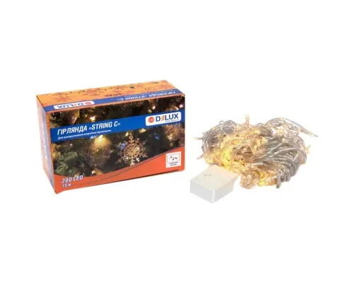 Гірлянда Delux STRING С 200 LED 10m Теплий білий/прозорий IP20 (90017981)