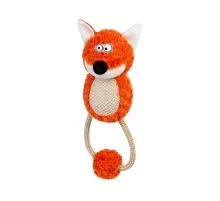 Іграшка для собак GiGwi Eco Friendz Лисичка з пищалкою та мотузкою 30 см (2243)