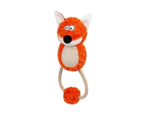 Игрушка для собак GiGwi Eco Friendz Лисичка с пищалкой и веревкой 30 см (2243)