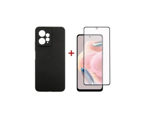 Чохол до мобільного телефона Dengos Kit for Xiaomi Redmi Note 12 4G case + glass (Black) (DG-KM-44)