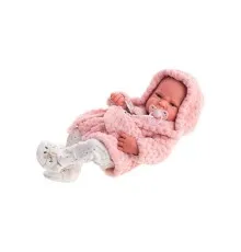 Пупс Antonio Juan Новорожденная Лея в розовом халате с виниловым телом 42 см (50153)