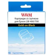 Стрічка для принтера етикеток WWM для Epson LW-400/700 9mm х 8m Gold-on-Black (WWM-SC9KZ)