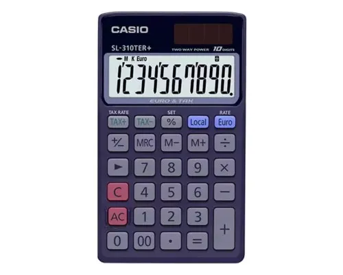 Калькулятор Casio SL-310TER+-WA-EP, темно-синій (CALC-CAS-SL-310TER)