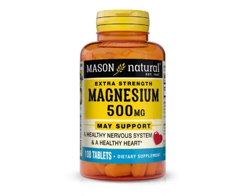 Мінерали Mason Natural Магній 500мг, Magnesium Extra Strength, 100 таблеток (MAV16011)