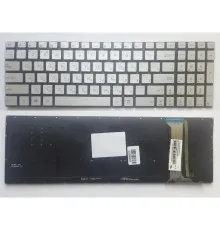 Клавиатура ноутбука ASUS N551/N552/N751/R555/G551/GL551/G552V/GL752VW серебр/подсв (A46141)