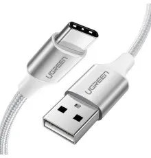 Дата кабель USB 2.0 AM to Type-C 1.0m US288 Aluminum Braid White Ugreen (60131)