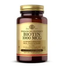 Вітамін Solgar Біотин (В7) 1000 мкг, Biotin, 100 вегетаріанських капсул (SOL00311)